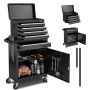 Tool box with wheels, 5 drawer cabinet with lock