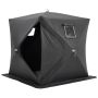 Portable ice fishing tent, 3-4 persons, 90x90 cm, waterproof, black