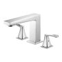 Roman silver bathroom faucet with 3 holes, rectangular spout