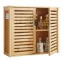 Wall-mounted bathroom cabinet with 2 doors and adjustable shelves