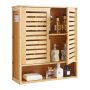 Wall-mounted bathroom cabinet with 2 doors and adjustable shelves