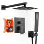 Shower Faucet Set with 8-inch Rainfall Head, Matte Black