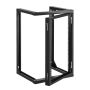 15U wall-mounted server rack, carbon steel, black, 180° swing door