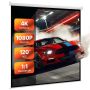 Handheld projector screen, 3048 mm, 1:1, portable, wall-mounted