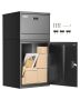 Parcel delivery box for mail, galvanized steel, 38.6 inches, black, lock