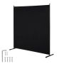 Freestanding Black Room Divider, 6 Feet, Privacy Screen