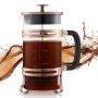 French coffee press, 1 L borosilicate glass, stainless filter, copper