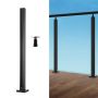 Glass clamp 304 stainless steel, 35.83 inch, black, for tempered glass