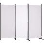 Room divider, 185 cm, 3 panels, foldable, white, fabric