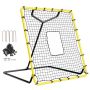 Baseball and softball rebound net, 4x4.5 feet, adjustable angles