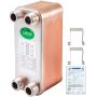 Plate heat exchanger 3/4" MNPT, stainless steel 316L, hydraulic cooler