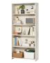 5-Tier Wide Wooden Bookshelf, 68 Inch, White, Freestanding
