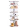 6-tier rotating white shoe rack, 360° carousel