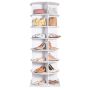 7-tier rotating white shoe rack with carousel, for bedroom