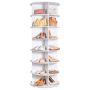 7-tier rotating white shoe rack, carousel, organizer