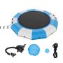 Inflatable water trampoline with ladder and pump, 13 feet, for children and adults
