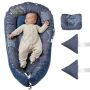 Baby cot with pillow and carrying bag, 100% cotton