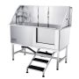 Professional 1.57m stainless steel dog bath with stairs and soap box
