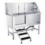 Professional 1.57m Stainless Steel Dog Bath Tub with Stairs
