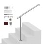 Handrail set for outdoor stairs, 80 cm, silver, pre-assembled