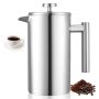 French coffee press, 1 L, stainless steel, silver