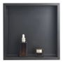 Recessed black stainless steel shower niche 33x33x10 cm