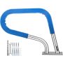 Pool railing, 32x23 inches, 304 stainless steel, silver with blue cover