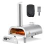 Pellet Outdoor Pizza Oven 12 Inch, Stainless Steel, Portable, Silver