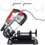 Portable band saw, 127 mm cutting depth, cordless, variable speed, 10 A motor, alloy steel base