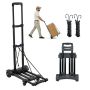 Foldable manual universal platform trolley, 131.5 kg, black, 4 wheels