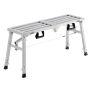 Work platform folding alloy steel ladder, adjustable height, non-slip feet, 400 lb load capacity