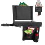 Foldable stadium bleacher chair with backrest, cushion and hooks, black