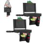 Foldable stadium seat with backrest and cushion, black
