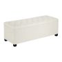 Storage pouf with storage box, metal frame, beige, linen