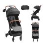 Standard baby stroller, adjustable backrest, black
