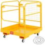 Folding forklift work platform with safety bar, 544.3 kg, 91.4x91.4 cm