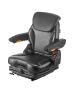 Universal tractor and loader seat with adjustable backrest and armrest