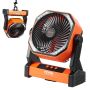 Portable rechargeable fan with LED, 203 mm, 4 speeds, USB