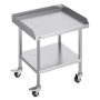 Stainless steel commercial work table with casters, 61x71 cm