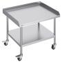 Stainless steel commercial work table 76x91 cm with casters