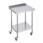 Stainless Steel Work Table with Wheels, 24x30x40 Inch, Commercial, Adjustable Height