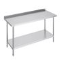 Stainless steel workbench, 24x60x36 inches, adjustable height