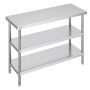 Stainless steel cooking table, 45.7 x 121.9 cm