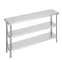 Stainless steel commercial food preparation table 35.6x152.4 cm