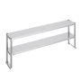 Double stainless steel top shelf, 12x72 inches, adjustable