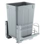 Pull-out waste bin for kitchen cabinets with metal soft-closing system