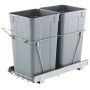 Pull-out double trash can under the sink, metal system