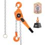 Manual chain hoist 3T, G80 steel chain, 3 m hooks