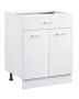 White shaker base cabinet with drawer, 24 inches, unassembled
