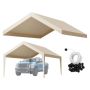 Carport awning, 3.6x6 m, beige, waterproof and UV resistant, tarpaulin